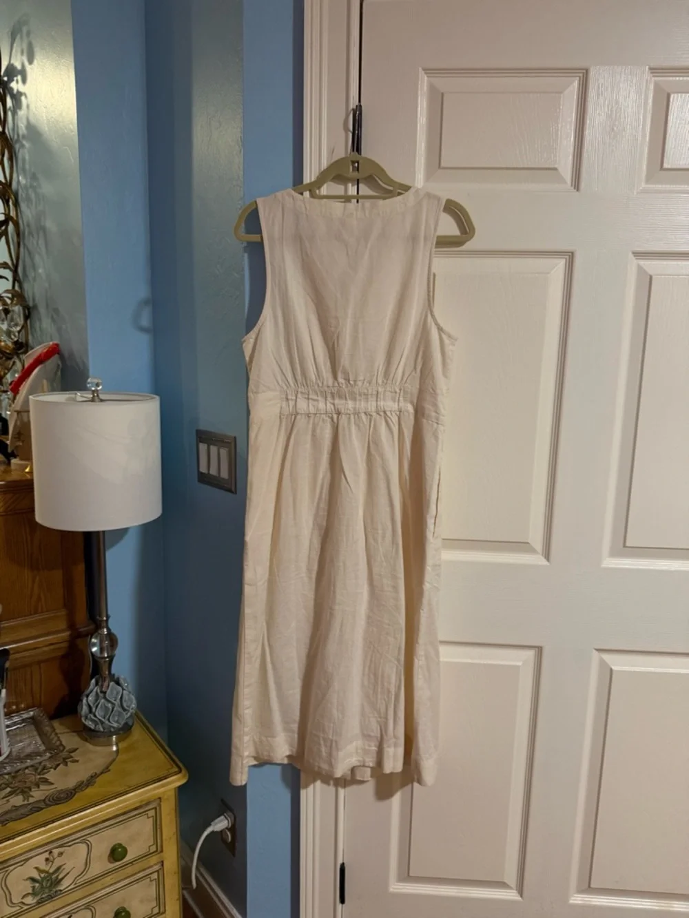Pact organic cotton Cream Sleeveless Button-Front Midi Dress - Picture 2 of 8
